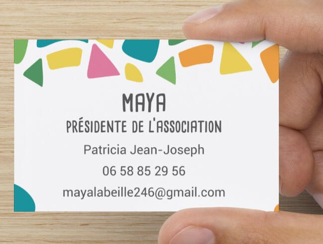 Carte de visite pour la présidente de l'association